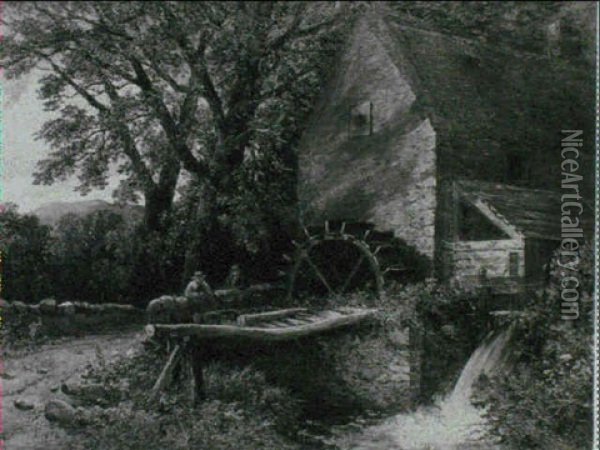 An East Lothian Mill Oil Painting - Edmund Thornton Crawford