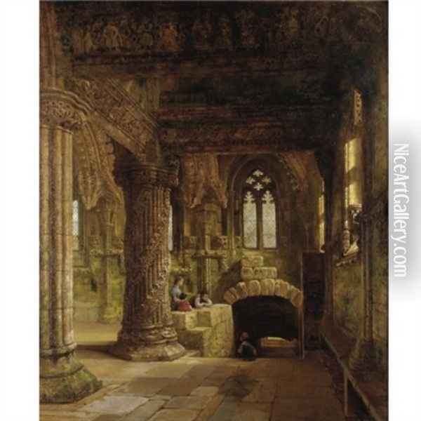 The Prentice Pillar Oil Painting - Louise J. Rayner