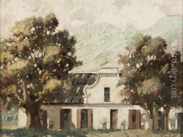 Cape Dutch Homestead Oil Painting - Sydney Carter