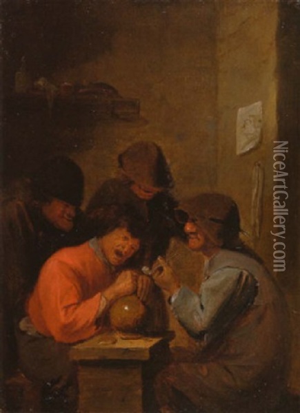 Zecher Und Raucher In Der Schenke Oil Painting - Adriaen Brouwer