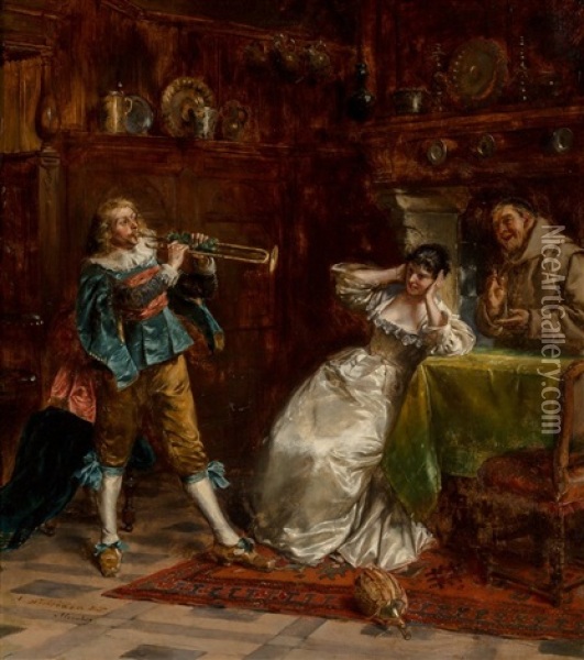 Music To My Ears Oil Painting - Albert Friedrich Schroeder