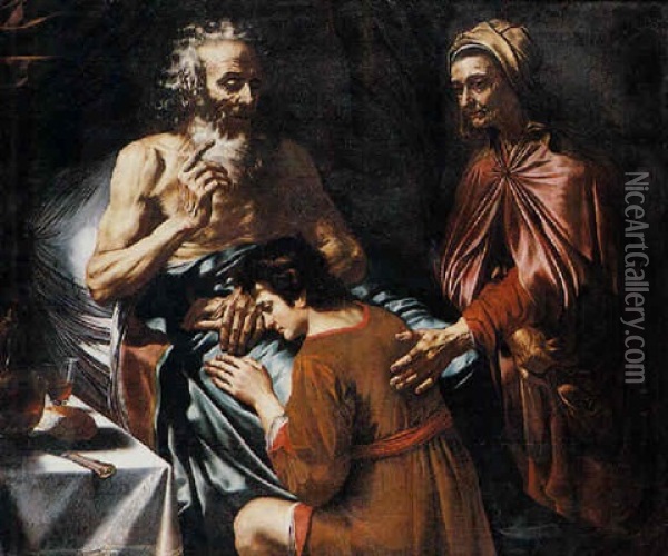 Isacco E Giacobbe Oil Painting -  Caravaggio