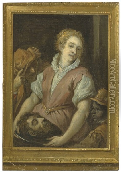 Salome With The Head Of Saint John The Baptist Oil Painting - David Teniers the Younger