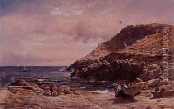 Landscape on the Cornish Coast Oil Painting - John Mogford