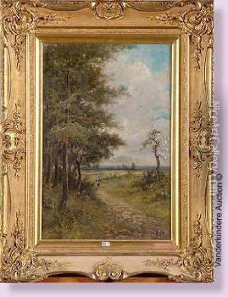 The Road To The Village Oil Painting - Edward Ryley