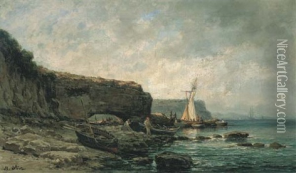 Les Calanques De Marseille Oil Painting - Jean Baptiste Olive
