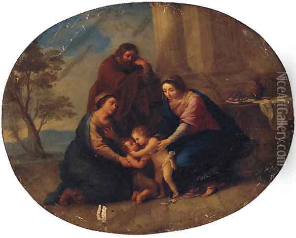 The Holy Family with Saint Elizabeth and the infant Saint John the Baptist Oil Painting - Anton Raphael Mengs