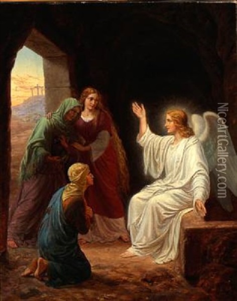 Jesus Appears To The Women At The Tomb Oil Painting - Frederik Ludwig Storch