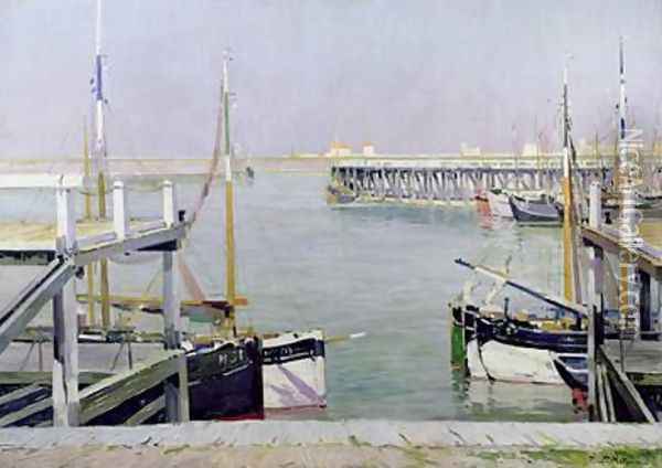 The Pier Zeebrugge Oil Painting - Paul Mathieu