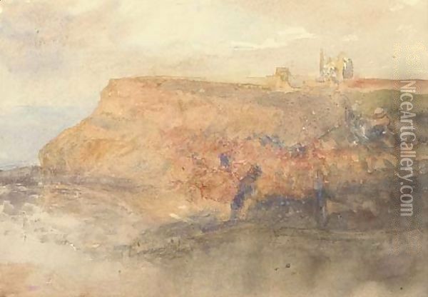 Sunset at Whitby a sketch Oil Painting - Jacques le Moyne de Morgues