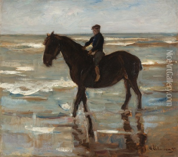 Reitender Junge Am Strande (riding Boy At The Beach) Oil Painting - Max Liebermann