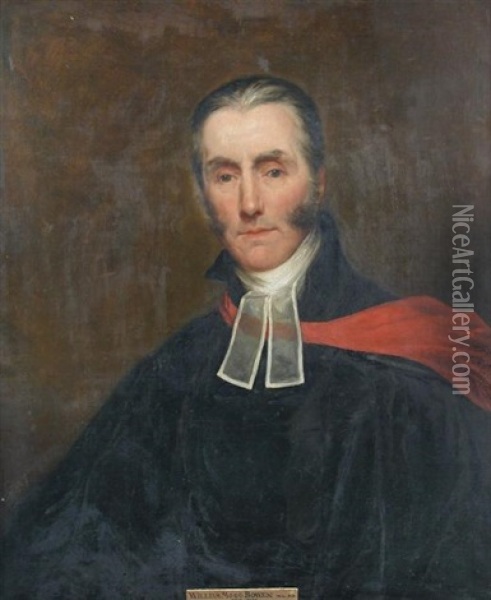 Portrait Of The Reverend William Mogg Bowen Of St Albans, Hertfordshire Oil Painting - Daniel Maclise