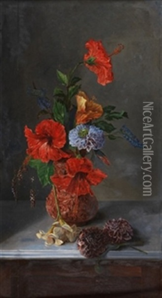 Jarron Con Flores Oil Painting - Jose Maria Bracho Murillo