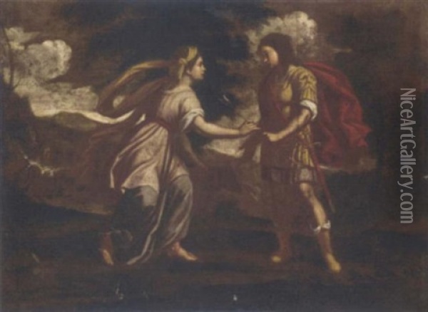 Rinaldo And Armida (?) Oil Painting - Lorenzo Lippi