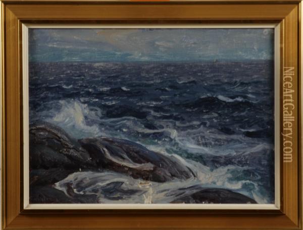 Gravadersdag Pa Vestkusten Oil Painting - Oscar Hullgren