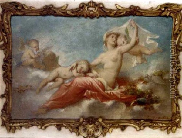 An Allegory Of Love Oil Painting - Alexis Joseph Mazerolle