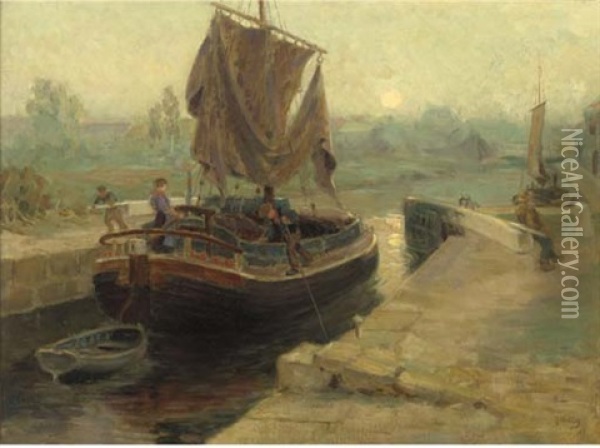 The Last Lock Of The Day Oil Painting - Ralph Hedley