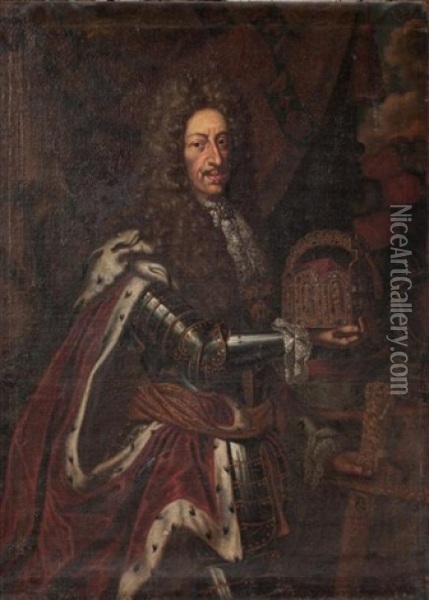 Portrait De Leopold Ier Archiduc D'autriche, Roi De Boheme Et De Hongrie Oil Painting - Elias Christoph Heiss