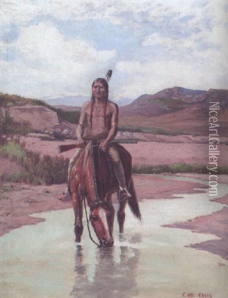 Apache Brave Oil Painting - Charles Craig