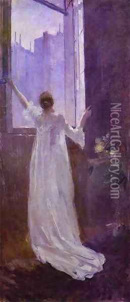 At The Window 1893 Oil Painting - Bernardo Strozzi