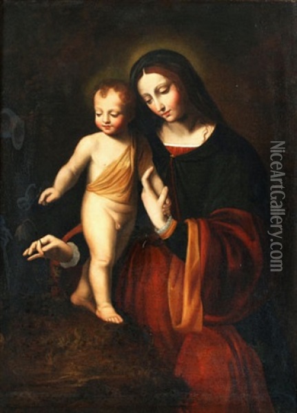 Maria Mit Jesuskind Oil Painting - Bernardino Luini