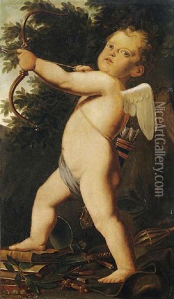 Amor Als Sieger Oil Painting - Marc Antonio Franceschini