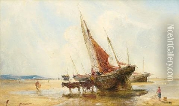 Unloading The Catch Oil Painting - William Joseph J. C. Bond