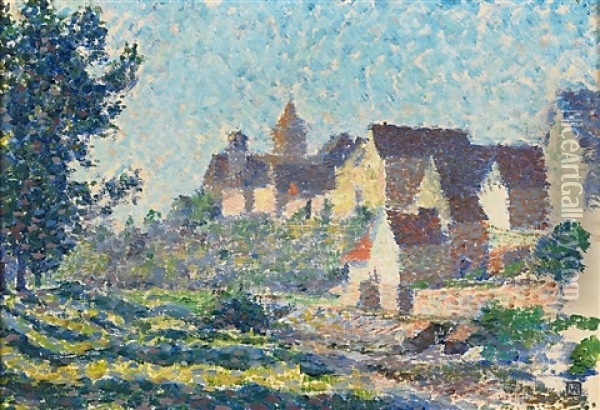 Village Roofs Oil Painting - Theo van Rysselberghe