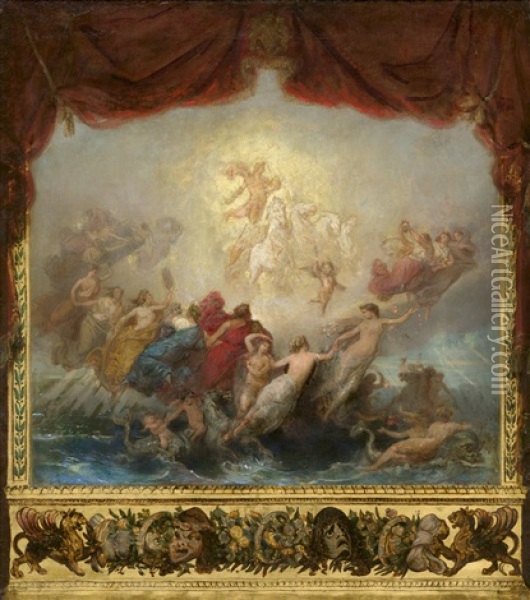 Apollo Mit Den Horen: Entwurf Fur Einen Theatervorhang Oil Painting - Otto Johann Heinrich Heyden