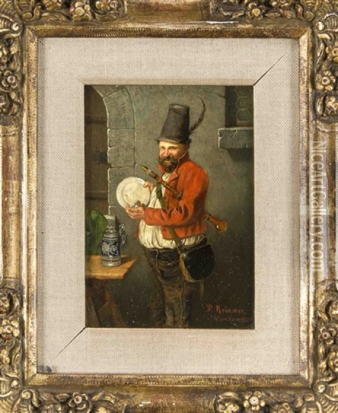 Klarinettenspieler In Einem Wirtshaus Oil Painting - Peter Kraemer the Elder