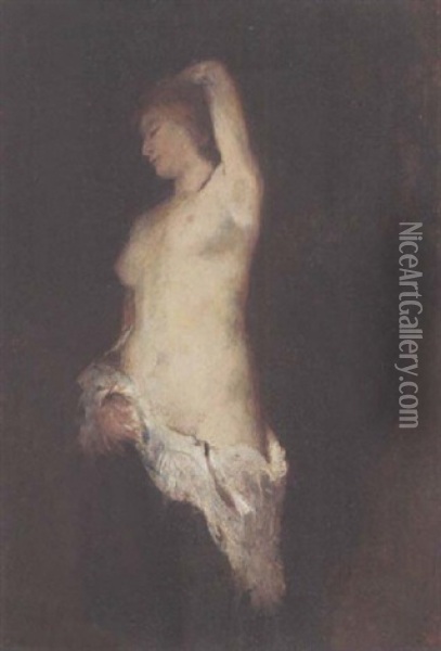 Weiblicher Halbakt Oil Painting - Friedrich August von Kaulbach
