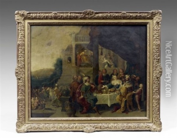 Le Banquet D'esther Oil Painting - Hieronymus Francken III