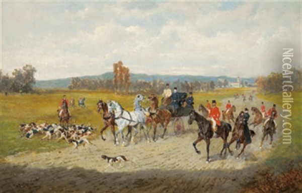 Fahrt Zur Jagd Oil Painting - Alexander Ritter Von Bensa