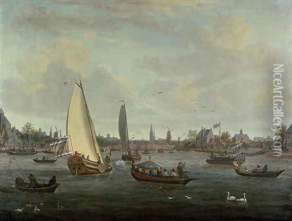 View of Amsterdam Harbour Oil Painting - Abraham Storck