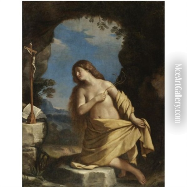 The Penitent Magdalene Oil Painting -  Guercino