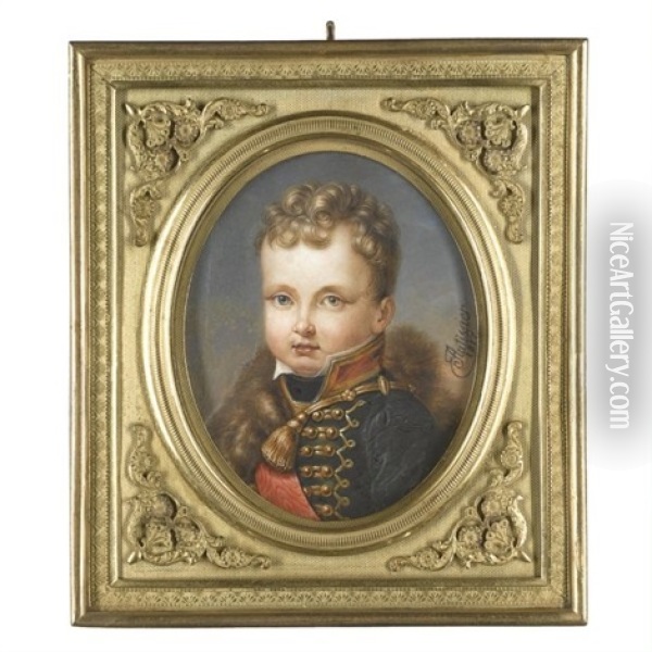 Portrait Of Napoleon Francois Joseph Charles Bonaparte, King Of Rome Oil Painting - Louis Marie Autissier