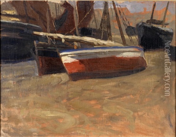Boote Am Strand Ii Oil Painting - Carl (Karl, Charles) O'Lynch of Town