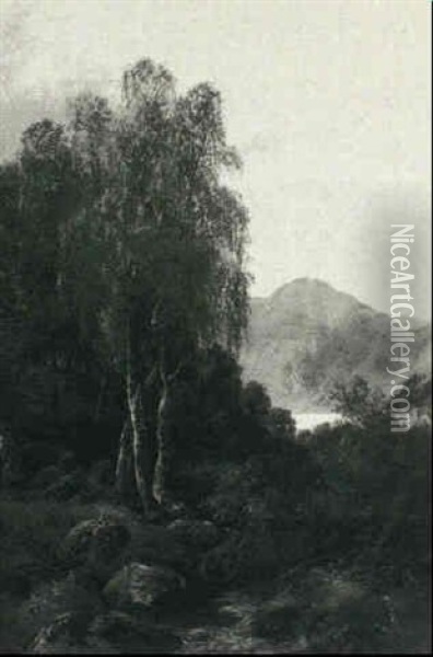 Mountain Dust Landscape With Stream Oil Painting - Clarence Henry Roe