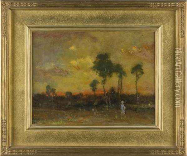 Sunset Oil Painting - Elliot Daingerfield