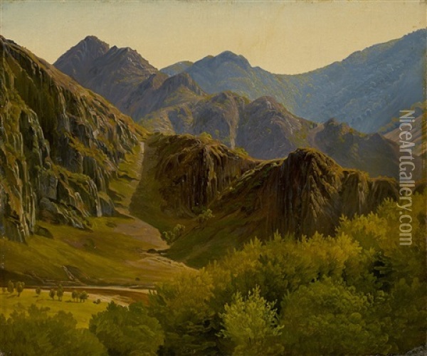 Bergketten Bei Altenahr Oil Painting - Eduard Wilhelm Pose