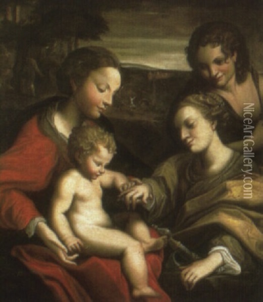 The Mystic Marriage Of Saint Catherine Oil Painting -  Correggio