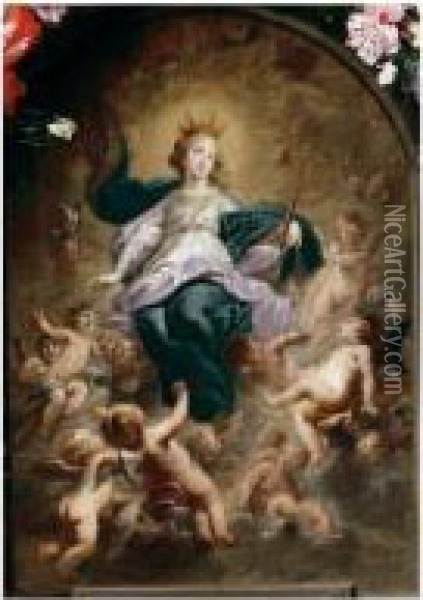 The Virgin As Queen Of Heaven Oil Painting - Cornelis I Schut