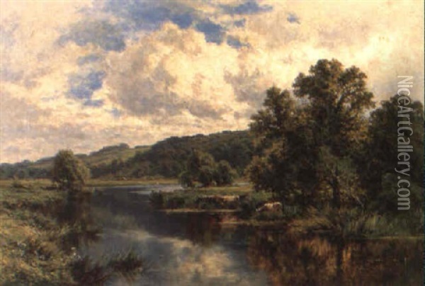 Wargrave On Thames Oil Painting - Henry H. Parker