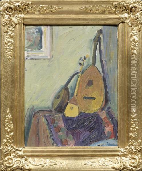 Still Life With Mandolins Oil Painting - Otto Geigenberger