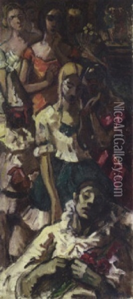 Der Tod Des Pierrot (iv) Oil Painting - Leo von Koenig