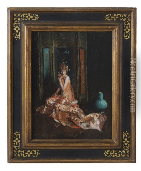 Model In An Exotic Costume Oil Painting - Indiana Gyberson