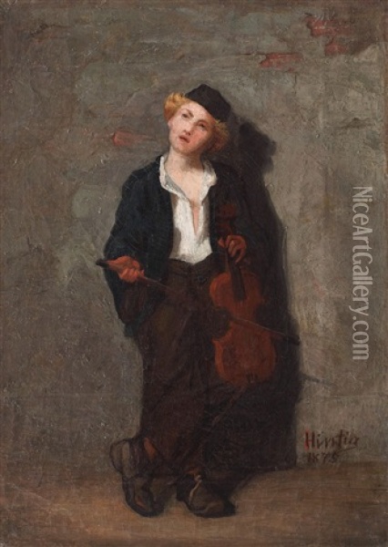 Micul Violonist Oil Painting - Sava Hentia