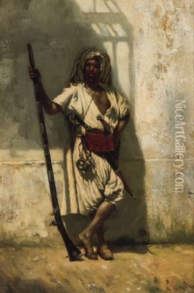 A Moorish Warrior Oil Painting - Richard Creifelds