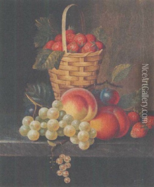 Still Life Of Fruit Oil Painting - William Jones