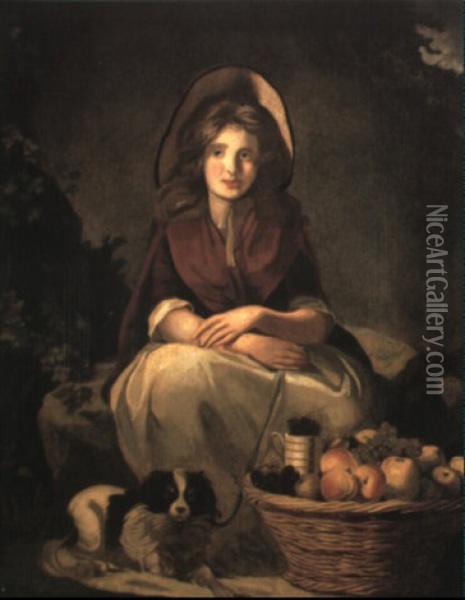 The Fruit Girl Oil Painting - James (Thomas J.) Northcote